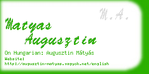 matyas augusztin business card