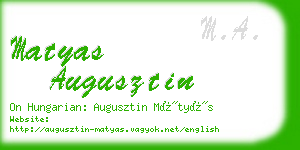 matyas augusztin business card